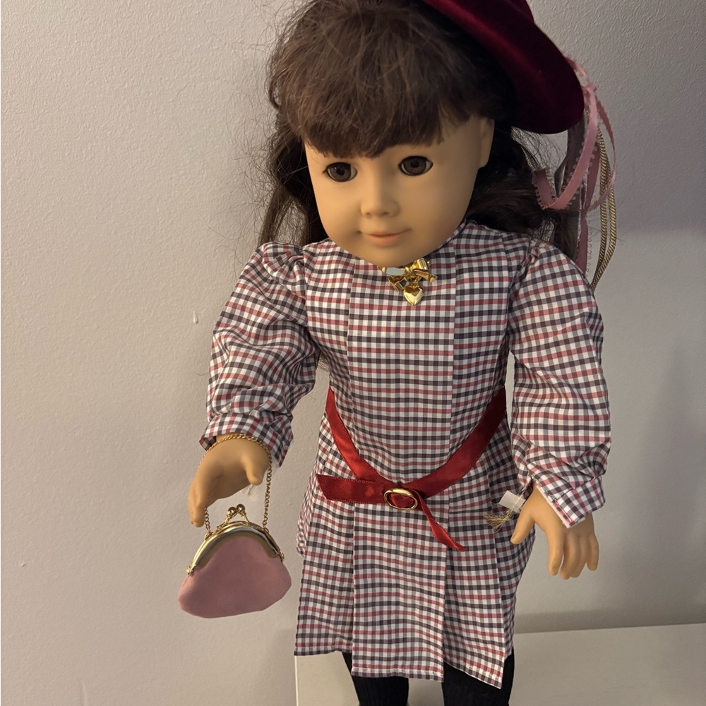 Plaid Dress Doll with Red Accessories